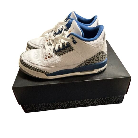 Nike Air‎ Jordan 3 Retro Washington Wizards White Blue DM0967-148 Youth Size 5Y - Picture 1 of 13